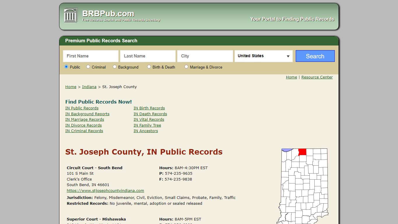 St. Joseph County Public Records | Search Indiana ...