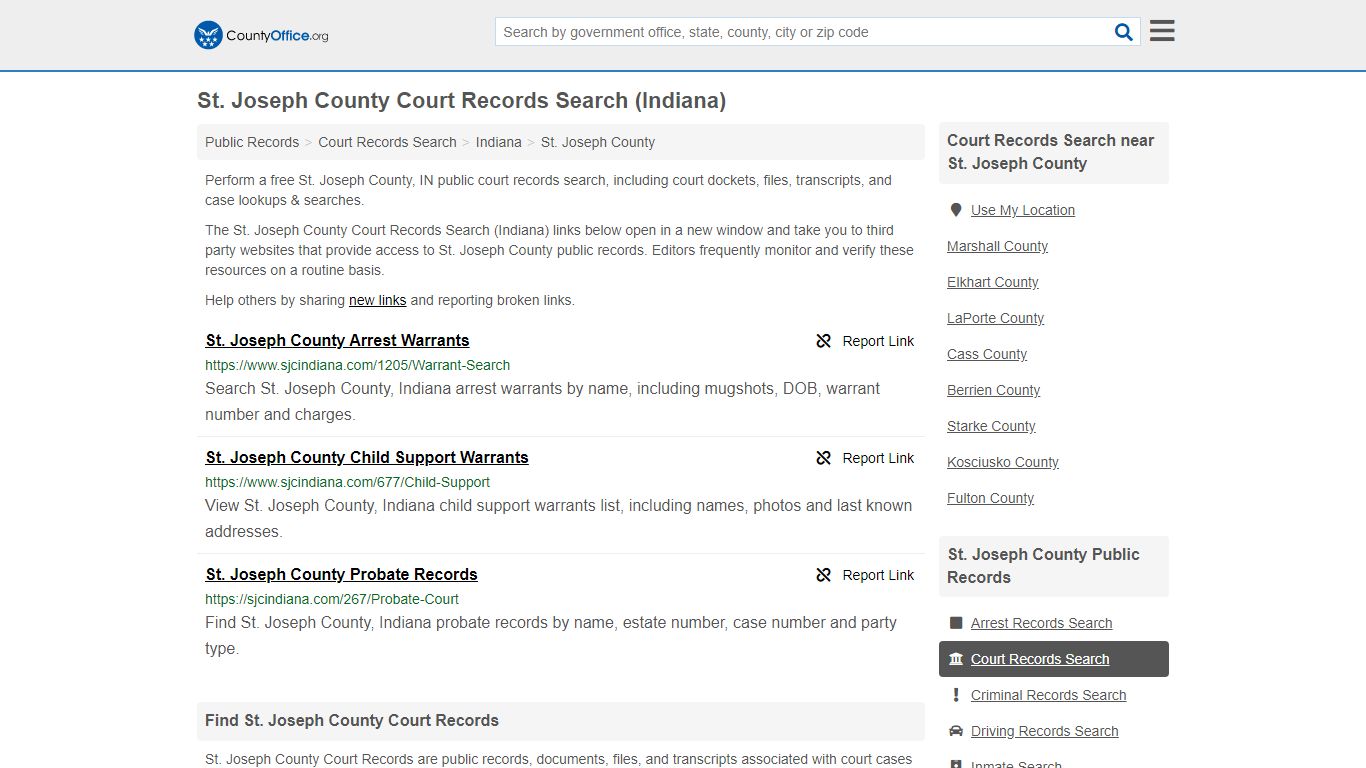 Court Records Search - St. Joseph County, IN (Adoptions ...