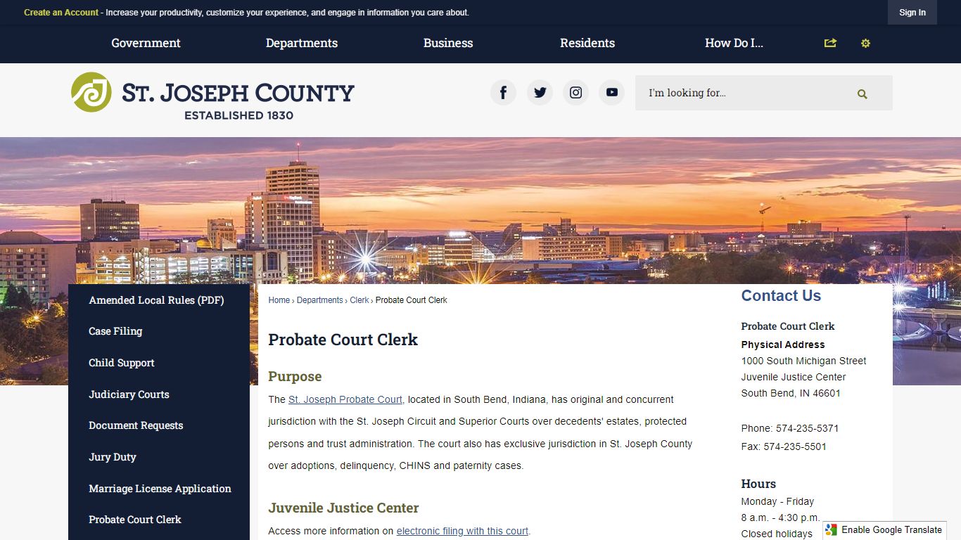 Probate Court Clerk | St. Joseph County, IN